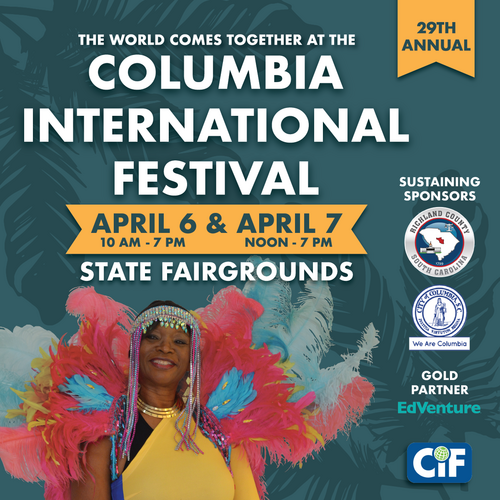 Ready to explore new worlds? The Columbia International Festival takes place 10 a.m. to 7 p.m. THIS Saturday and noon to 7 p.m. on Sunday. Purchase tickets at tinyurl.com/3var6xte. #ColumbiaInternationalFestival #Culture #RichlandCountySC