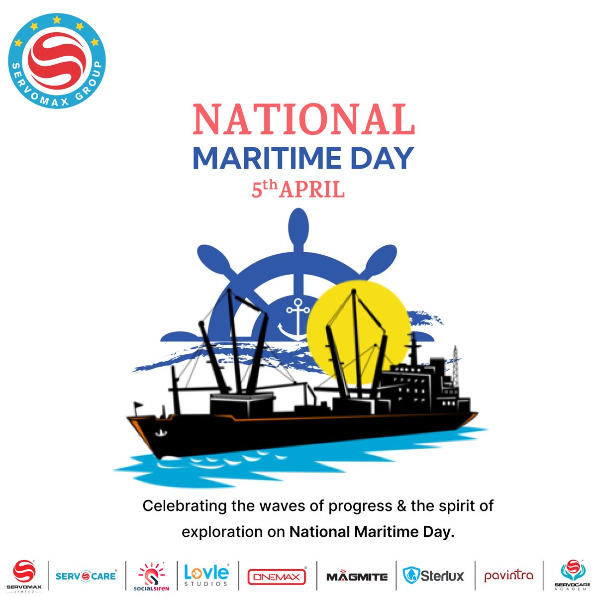 ServomaxLimited's tweet photo. Celebrating the waves of progress and the spirit of exploration on #NationalMaritimeDay. Smooth seas and fair winds to all! ⚓️🌊🚢🚤

#NationalMaritimeDay2024 #SailOn #MaritimePioneers #MaritimeExcellence #GlobalTrade #SeaHeroes #MaritimeSalute

#SERVOMAX #SERVOMAXLimited https://t.co/dotIWgH1YG