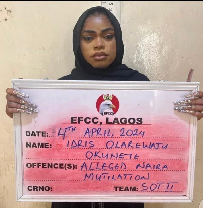Bob risky was arrested not because of transgender or cross dressing but money mutilation which most Nigerian celebrities are guilty of, including our politicians.

Buh our he/she was arrested and tagged money mutilation so that all agenda must agend.

#Justice4Bobrisky
#FreeBob