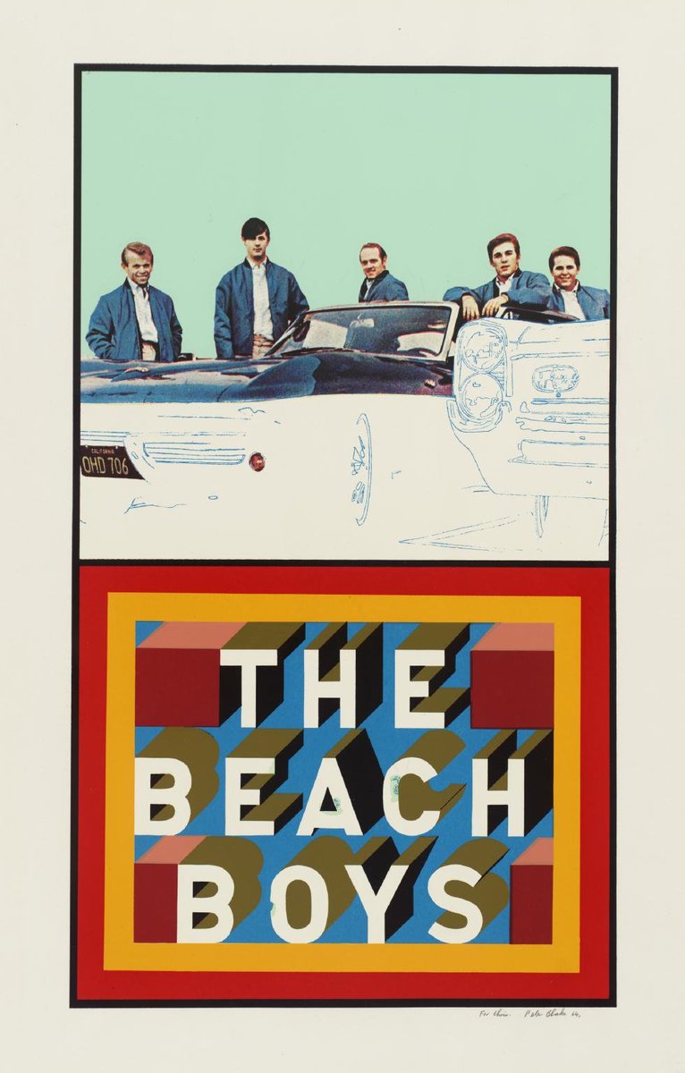 🎵Music is this week's #onlineartexchange theme and we're hoping that sharing Peter Blake's 'Beach Boys' 🏄‍♂️held by @tate will bring some summer cheer to a wet April day🌦️