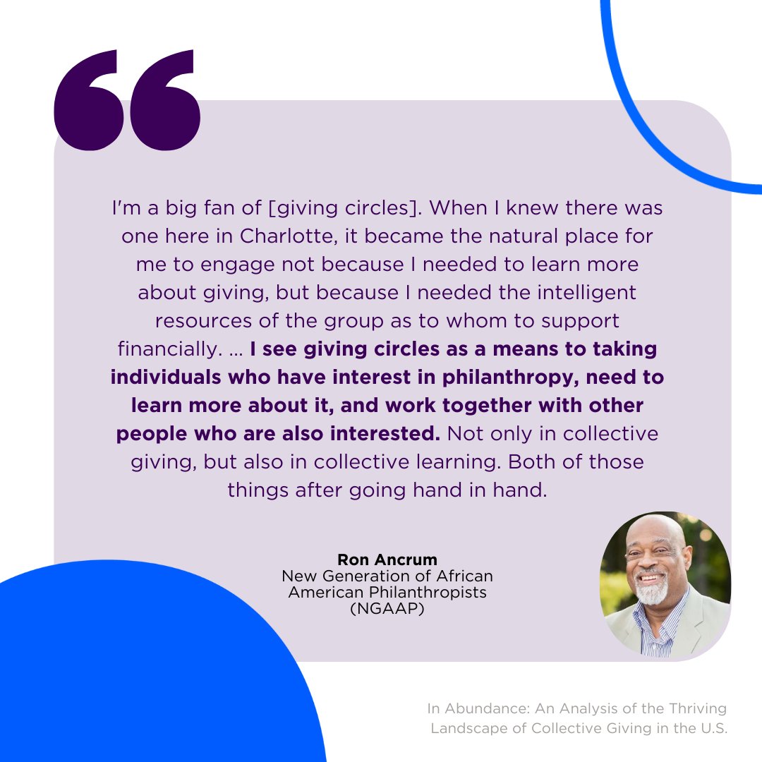 #NGAAPclt Member RON ANCRUM quoted in the new <a href="/phil_together/">Philanthropy Together</a> report on #givingcircles, "In Abundance."