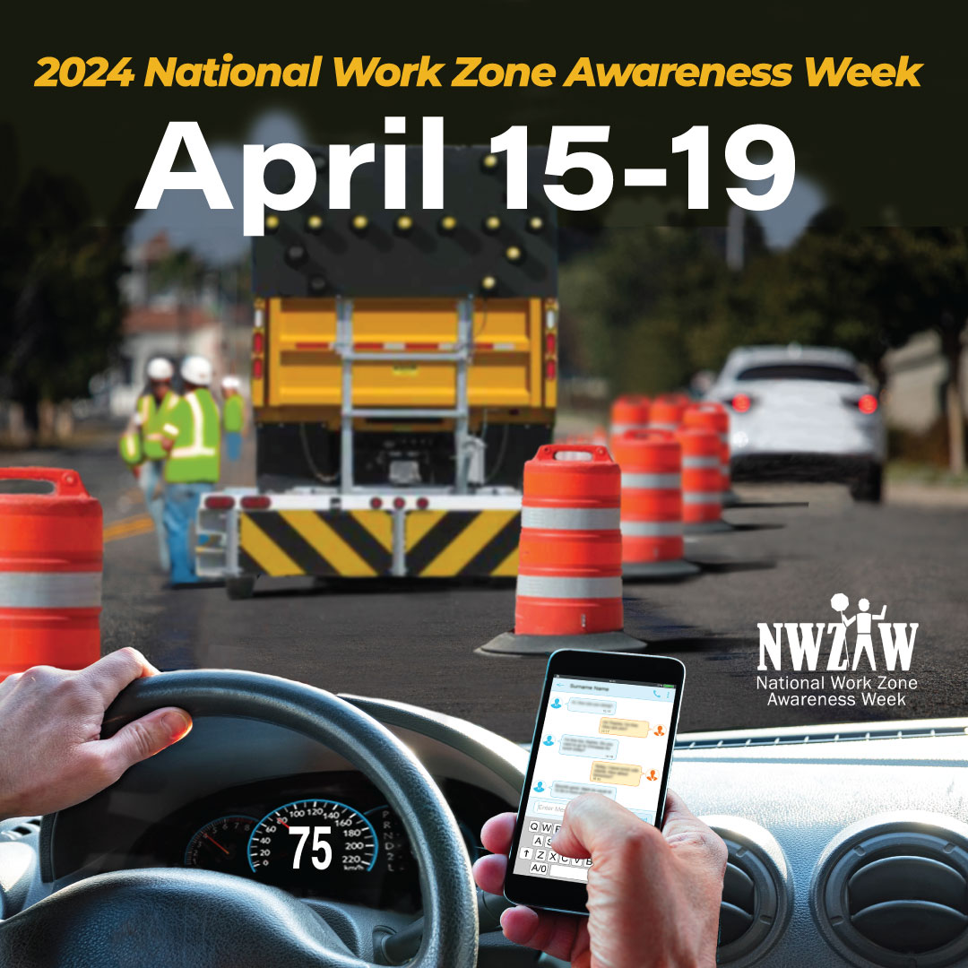 ATSSAHQ's tweet image. Recent Maryland work zone tragedies will be recognized at the National Kickoff for National Work Zone Awareness Week on April 16. Remember this year’s theme: Work zones are temporary. Actions behind the wheel can last forever. bit.ly/NWZAW24 #NWZAW #SafeWorkZonesForAll