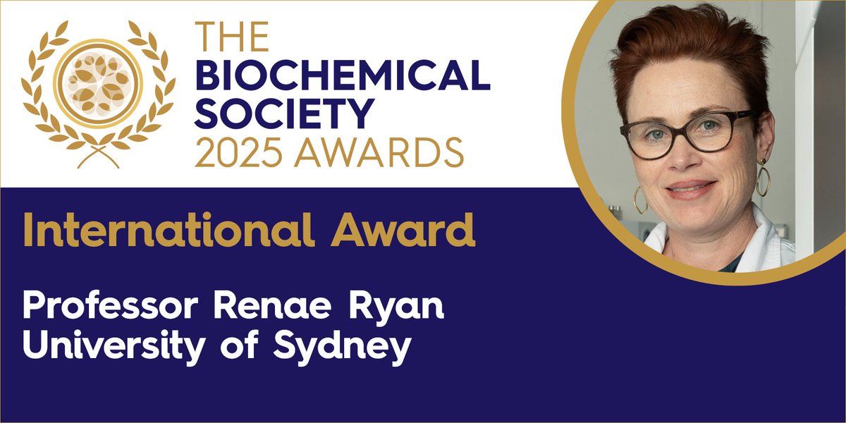 Our 2025 International Award goes to Prof Renae Ryan at @Sydney_Science! @renaemryan1 is internationally recognised for her work elucidating the fundamental molecular mechanisms of transport proteins, ultimately transforming our understanding of transport across the cell membrane