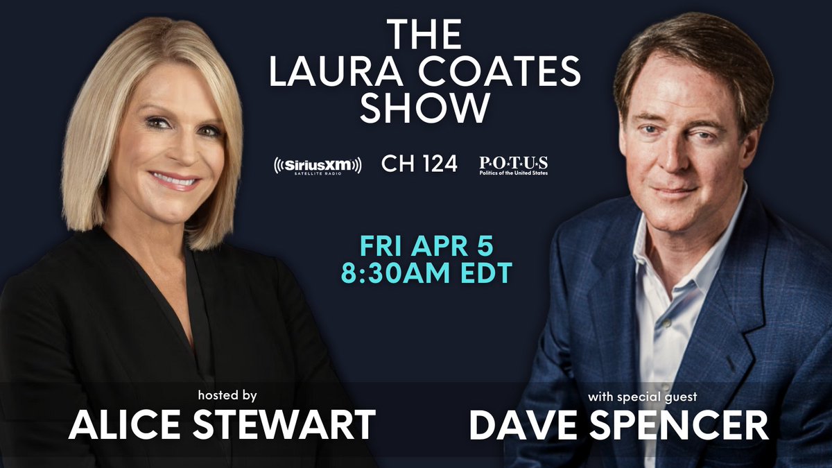 Tune in tomorrow at 8:30 am EDT when @PracPoli Founder Dave Spencer joins @AliceStewartDC on @thelauracoates show - @SIRIUSXM Channel 124 / @siriusxmpotus