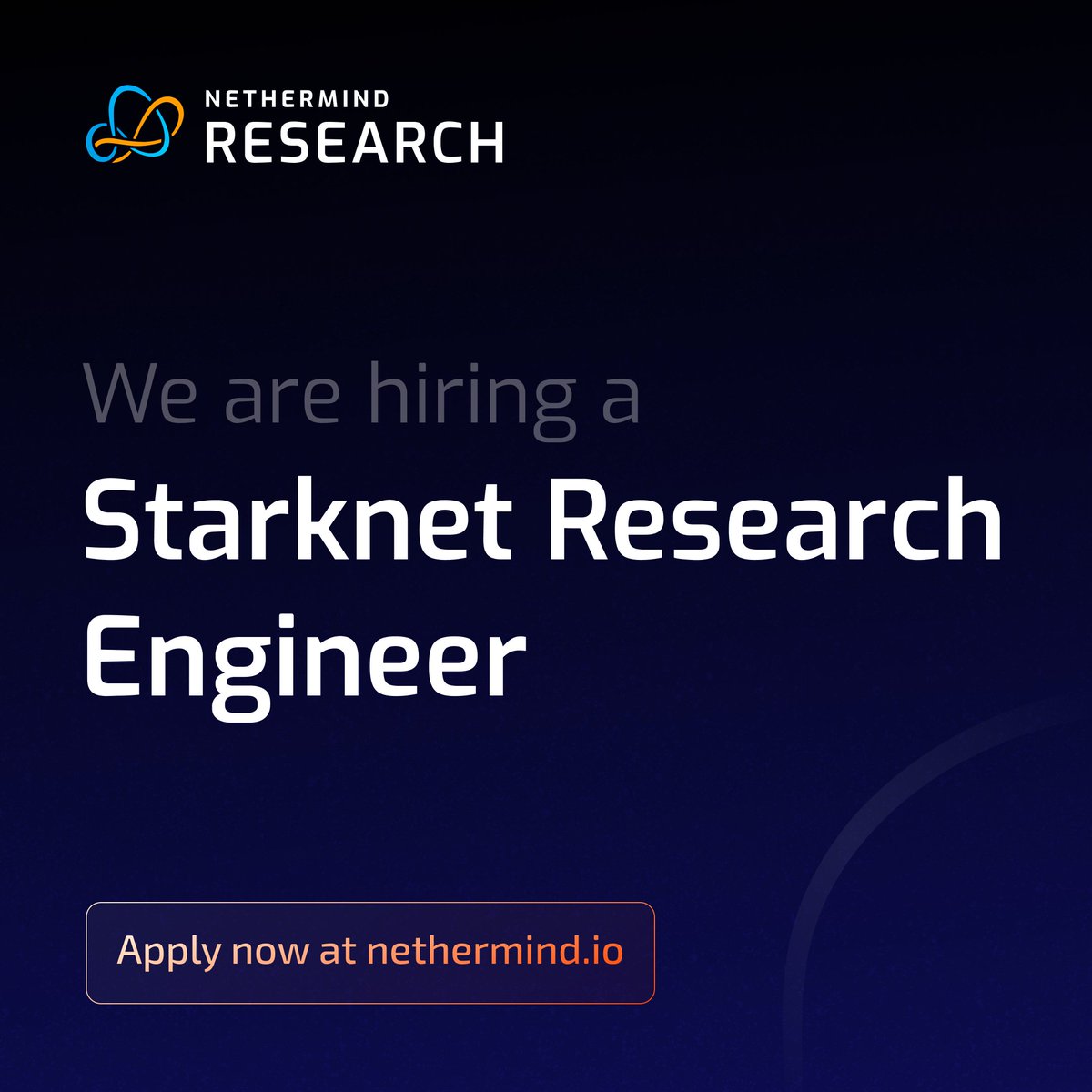 Nethermind Research is building on @starknet! Join the team and collaborate on: -implementing and optimizing cryptographic primitives like ZK and FHE -building novel optimizations for zk-systems -developing solutions for decentralized identity, verifiable credentials, and…