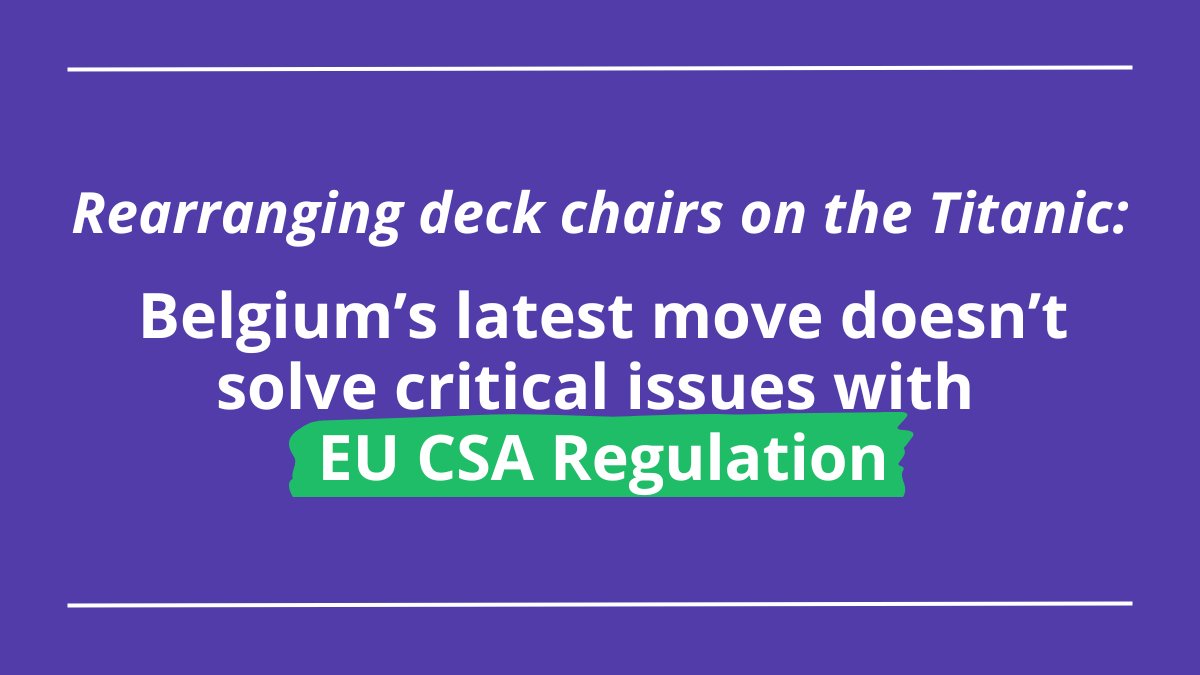 1/4 🚨@EU2024BE's new #CSAR proposal is rearranging deck chairs on the Titanic. The new approach suggests a number of harmful & privacy-eroding ‘solutions’. Once again putting people's digital safety at risk.🤐 Read more from @ellajakubowska1 & @je5perl: edri.org/our-work/rearr…