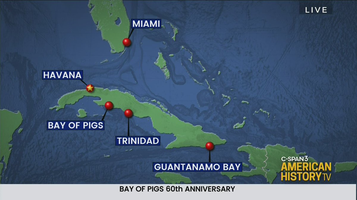 #OTD in 1961, over 1,000 Cuban exiles launched an invasion into Cuba in an attempt to overthrow Fidel Castro's government. This became known as the #BayofPigs invasion. Learn more from a @CIA historian & author @WillHitchUVA: c-span.org/classroom/docu…. #Cuba #WorldHistory #SSChat