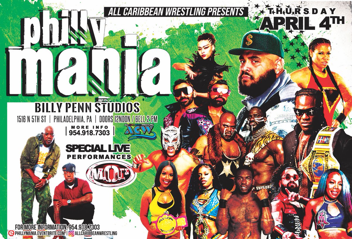 If you’re in the Philly area ACW’s kicking off Mania weekend the right way. Pull up and check us out! #ACW #Phillymania