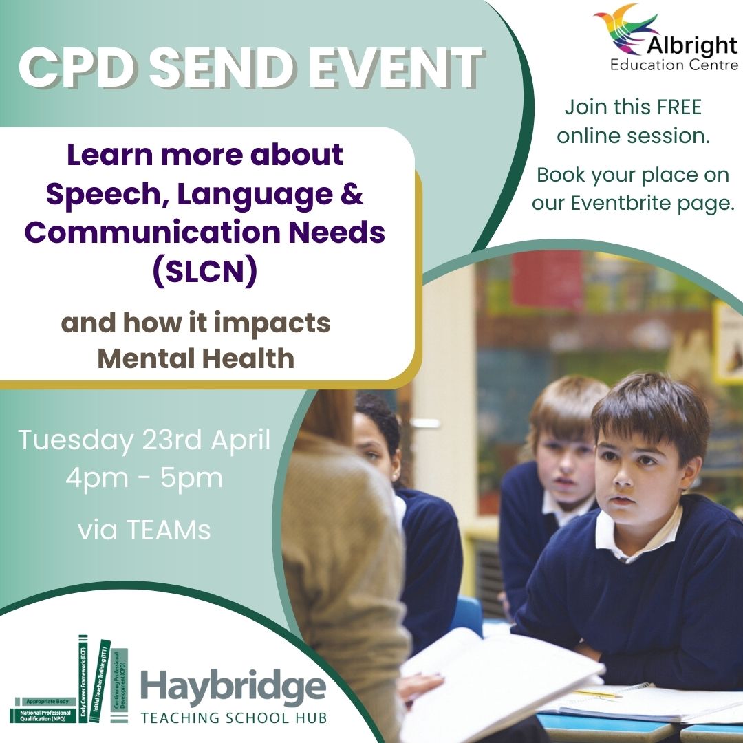 Join us for this FREE online event. Book your place now via Eventbrite:
eu1.hubs.ly/H08fm4N0
#send #cpd #sandwell #dudley #mentalhealth #teach #ect #primaryschool #secondaryschool