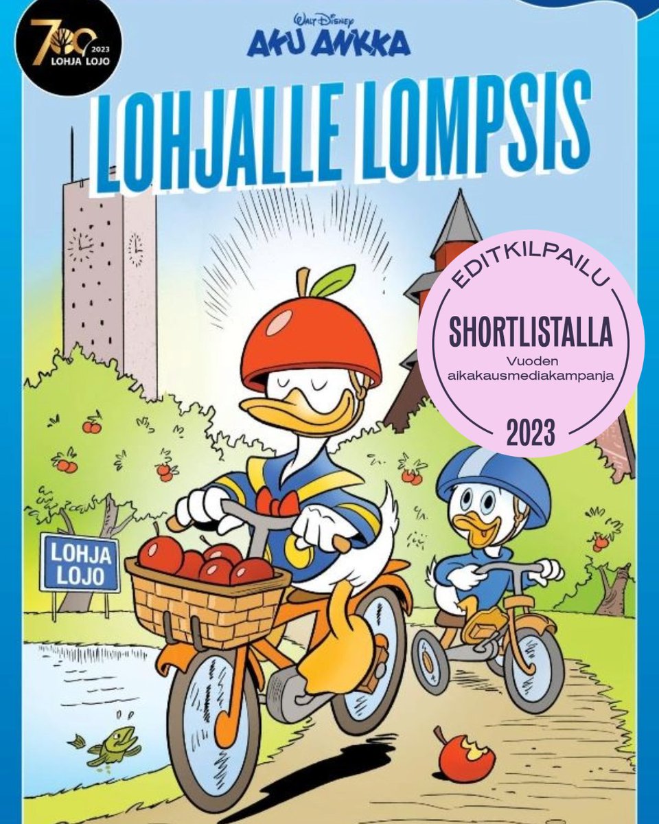 🐤💥Lohjan oma Aku Ankka pääsi Editkilpailun shortlistalle sarjassa vuoden aikakausmediakampanja! Sarjassa palkitaan kampanja, joka on todistetusti tuloksellinen ja joka puhuttelee kohderyhmää sille sopivalla tavalla ja sopivissa kanavissa. Lue lisää: editkilpailu.fi/shortlistat202…