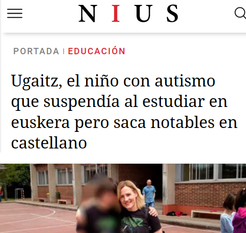 A este niño autista le obligaban a aprender en un idioma complicado como el euskera. Suspendía todas las materias, lo dieron por perdido

Su madre se hartó y lo matriculó en Burgos para poder estudiar en español. Pasó a sacar notables

Vergonzoso Gobierno vasco
#DiaMundialAutismo