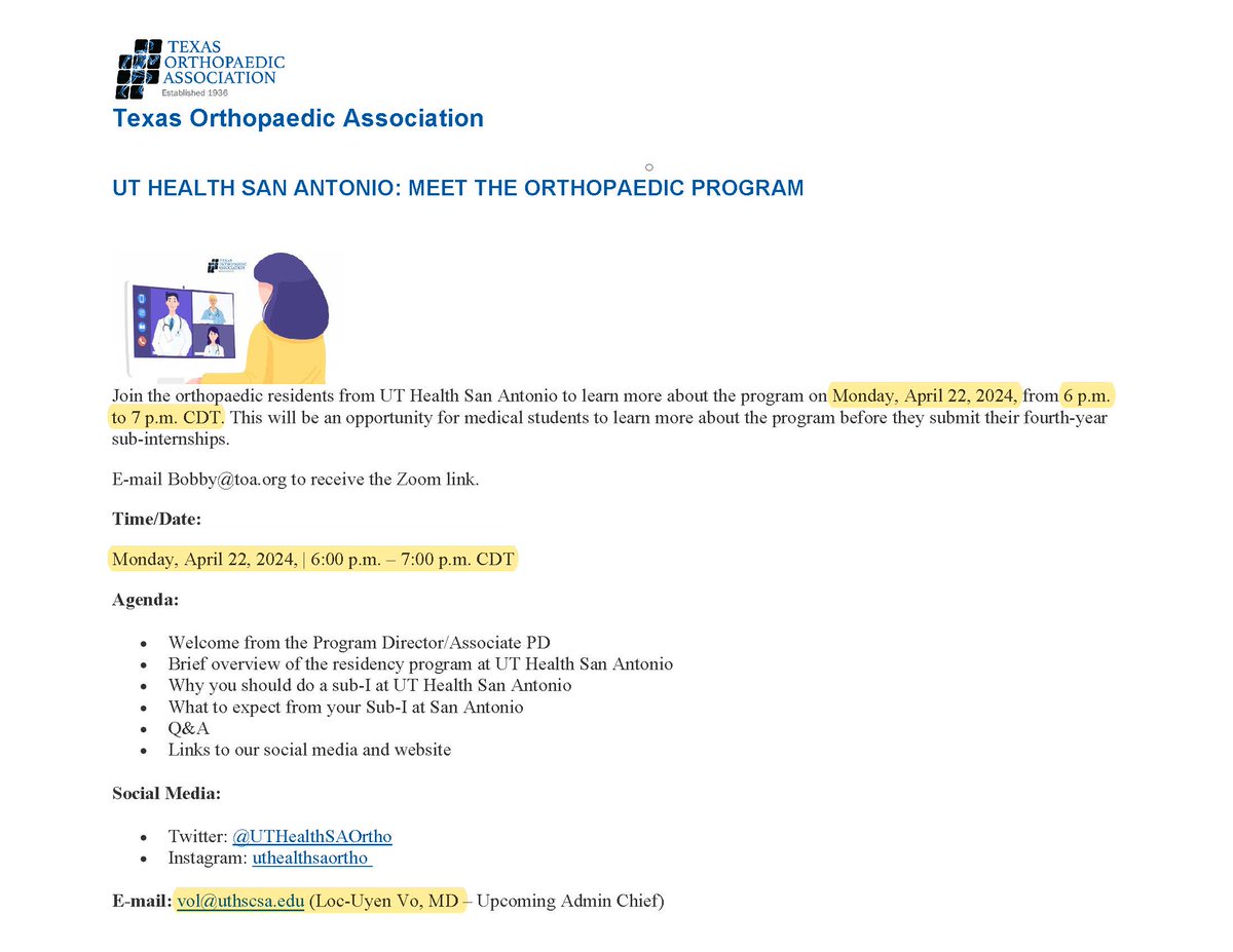 UT Health San Antonio Orthopaedic Residency (@uthealthsaortho) on Twitter photo 