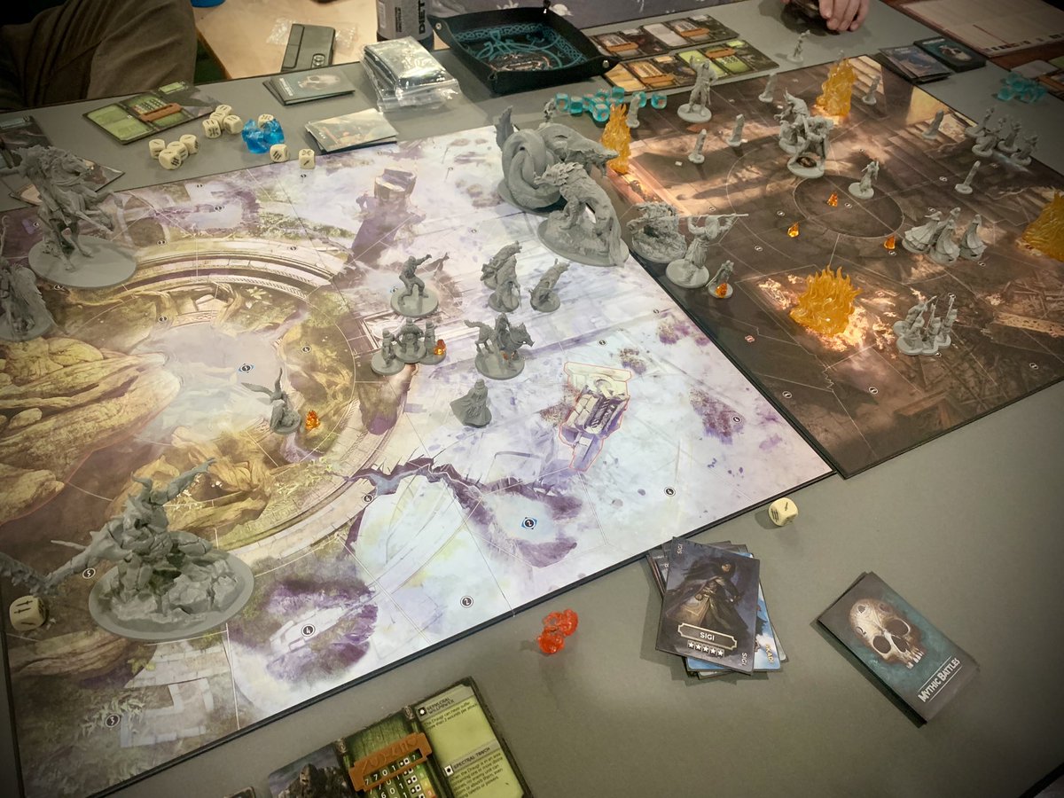 meeplenomics's tweet photo. Hey, Meeps! Here is what we had for #GameNight! Mythic Battles: Ragnarok, published by @Monolithedition and designed by Benoit Vogt. We did a house rules 3v3 game and it was insane! So many titans, deitys and heroes! This game delivers exciting action every single turn! https://t.co/4JnXrejrXb