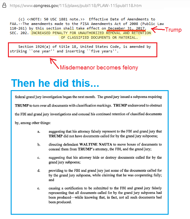 @JMeanypants When Joe Biden did it, it was only a misdemeanor. Guess who turned it into a felony...? That's right, Donald J. Trump.