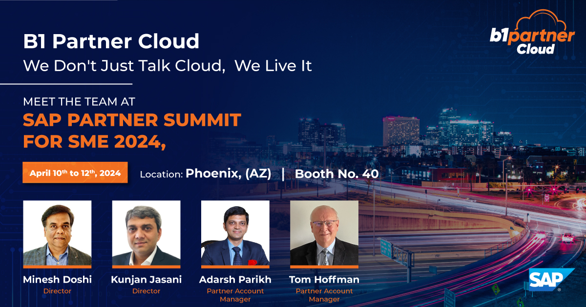 b1partnercloud's tweet image. Join us at #SAPPartnerSummit booth #40, April 10-12 at Phoenix Convention Centre, AZ. 

Explore SAP B1 Private Cloud&apos;s potential with our team. 

Let&apos;s collaborate for exceptional cloud experiences! Don&apos;t miss out: bit.ly/3vGP82P

#SAPPartnerSummit2024 #SAPB1 #SAPB1Cloud