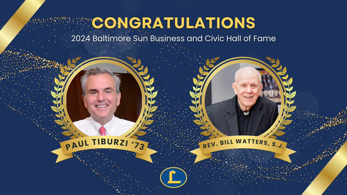 Congratulations to Paul Tiburzi '73 and Rev. Bill Watters, S.J. (Trustee) for being named to The Baltimore Sun's 2024 Business and Civic Hall of Fame. Members of the Hall of Fame are chosen for their leadership and commitment to community endeavors in the Baltimore area.