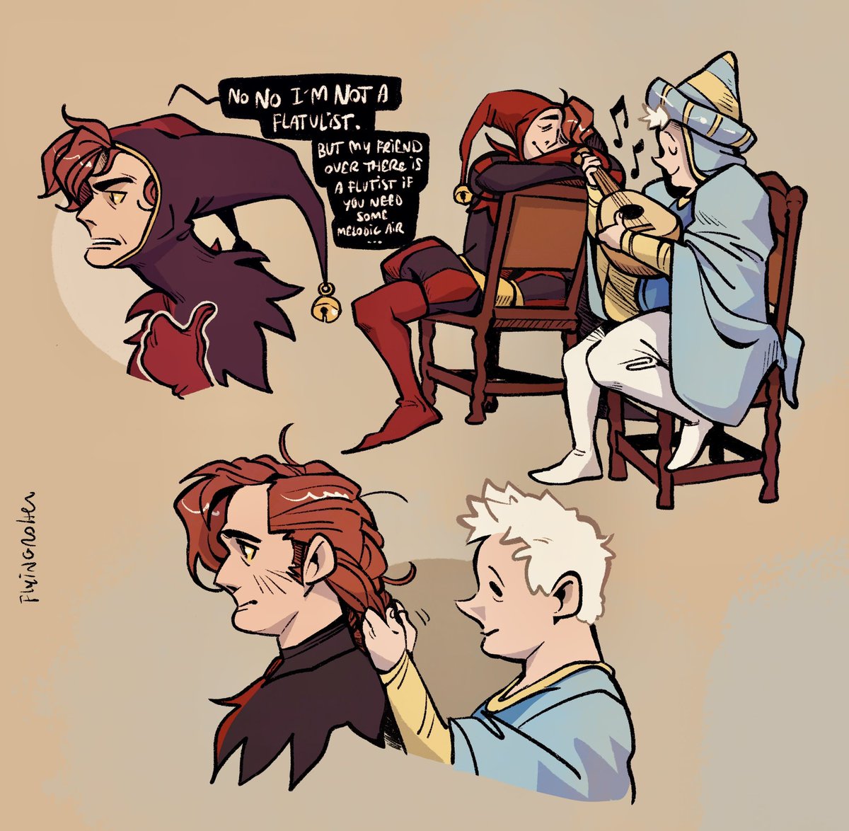 That time Crowley was a jester and Aziraphale a minstrel……. #GoodOmens