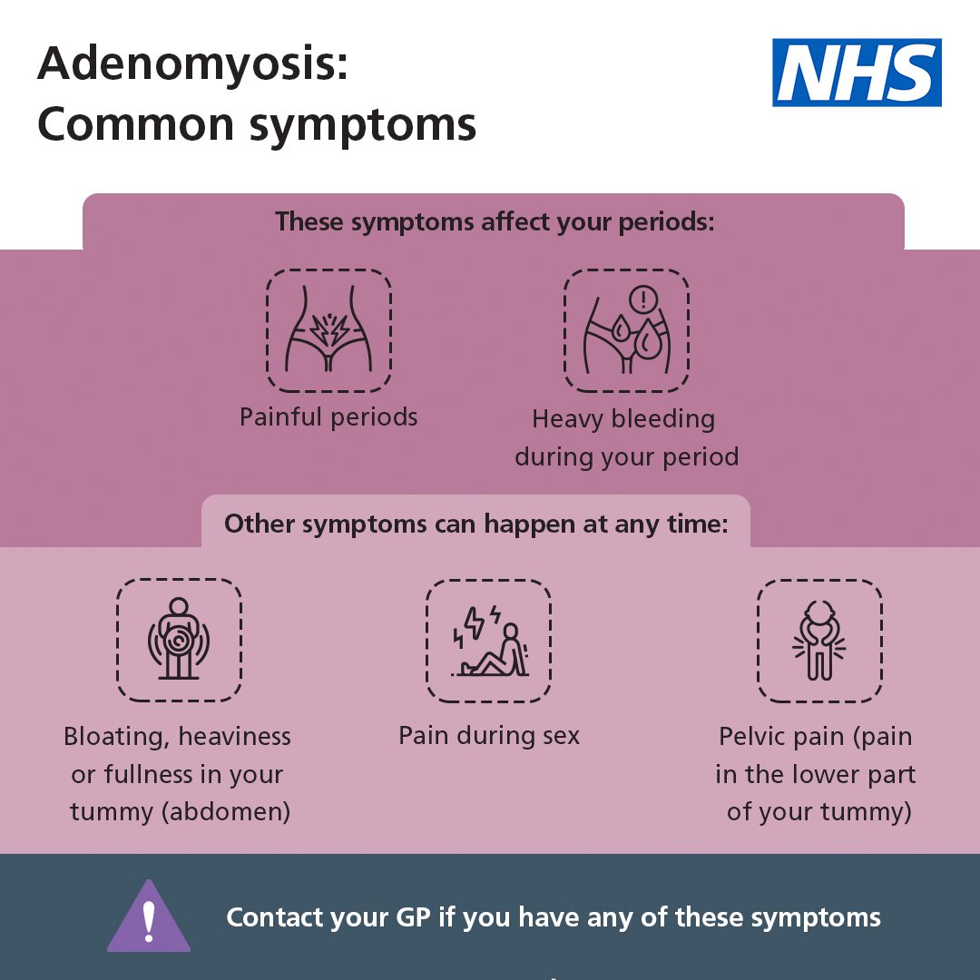 April is #AdenomyosisAwarenessMonth. 
 
Adenomyosis is a condition where the lining of the womb starts growing into the muscle wall of the womb.  

Find out more about symptoms and treatment options. nhs.uk/conditions/ade…