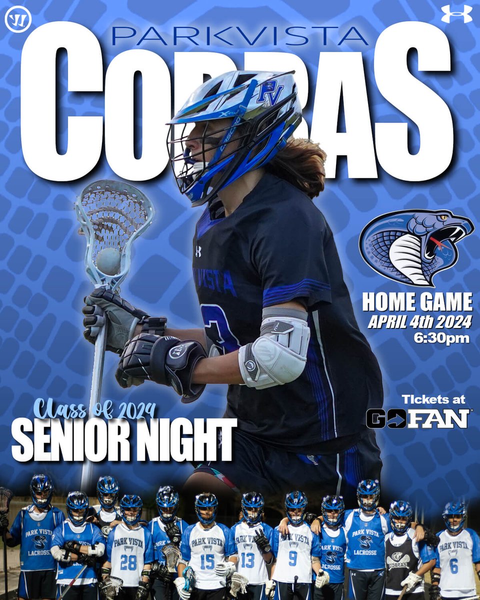 Come support the Boys Lacrosse Team tonight at 6:30 pm & honor our amazing seniors! Tix link: gofan.co EVENT RULES: 1. CLEAR BAGS ONLY 2. No Outside Food/Drinks 3. No Re-Entry 4. No Entry after the start of the 2nd half of game. 5. Concession Stand:Cash Only