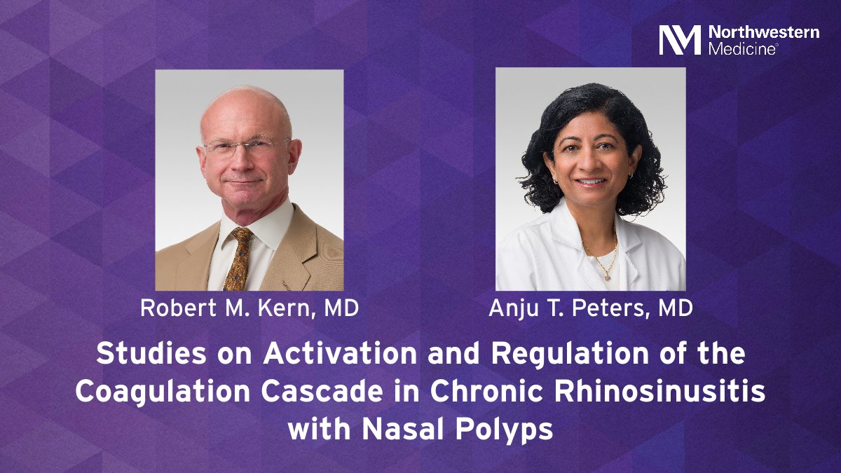 In a recent study led by Robert C. Kern, MD, and Anju J. Peters, MD, researchers investigated mechanisms of coagulation in CRSwNP, including the initiation and regulation of coagulation cascade activation in CRS. breakthroughsforphysicians.nm.org/studies-on-act…