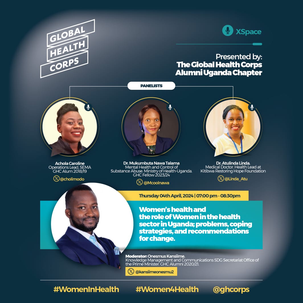 cholimodo's tweet photo. Join *Global Health Corps* Alumni Chapter conversation on x(formerly Twitter) *Today Thursday 04/04/2024* at *7pm - 8:30pm* via https://t.co/5OXcscdDCz 

Theme: Women's Health and the role of women in the health sector in Uganda; Problems, Coping strategies and recommendations https://t.co/iXPGVk21OO