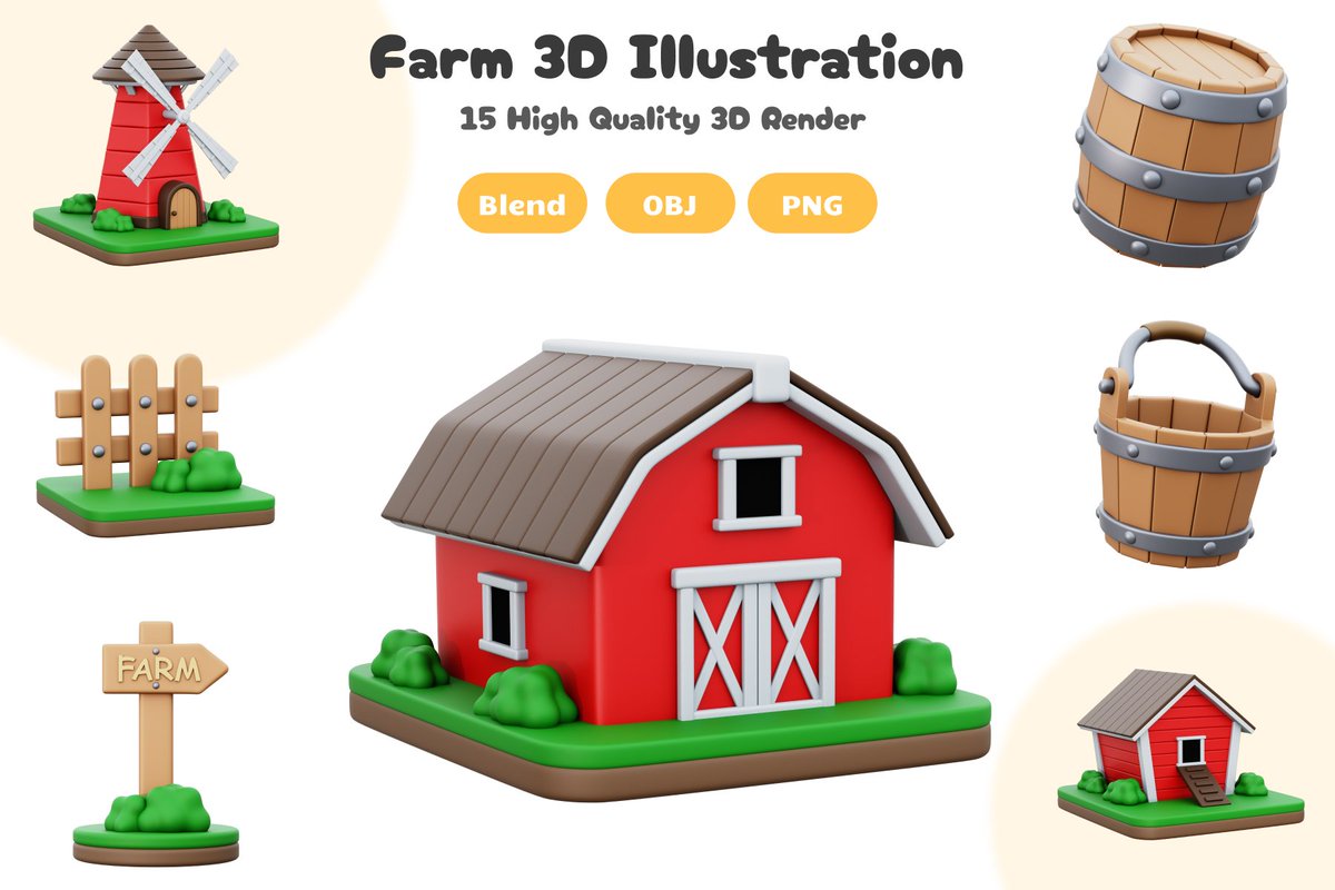Kentung_3D's tweet photo. Farm 3D Illustration
Done in Blender With Cycles Render

You Can download this Illustration on
Iconscout : https://t.co/XIrm3vGF8G

Let me know what you think!

#3dmodeling #3d #blenderart #GraphicDesigner #blender #icons #3dicon #iconscout https://t.co/2kO2LzgbrP
