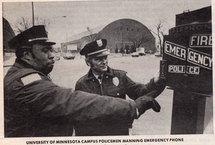 Before speed dials and smartphones, this was one of our '911 on the fly' emergency phone boxes on campus back in 1951. 🚨 Dialing with a twist! #Throwback #TBT #campussafety 📞🚔