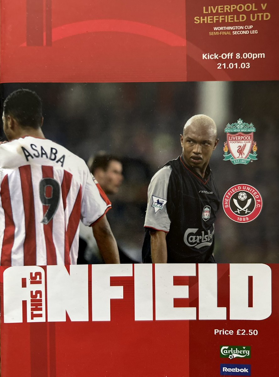 Anfield bound for Blades game tonight vs Liverpool. Never got to play in the second leg at Anfield due to the injury I picked up in first game, which I eventually retired from 3 years later, but I did make the program. Safe journey you travelling #twitterblades #sufc