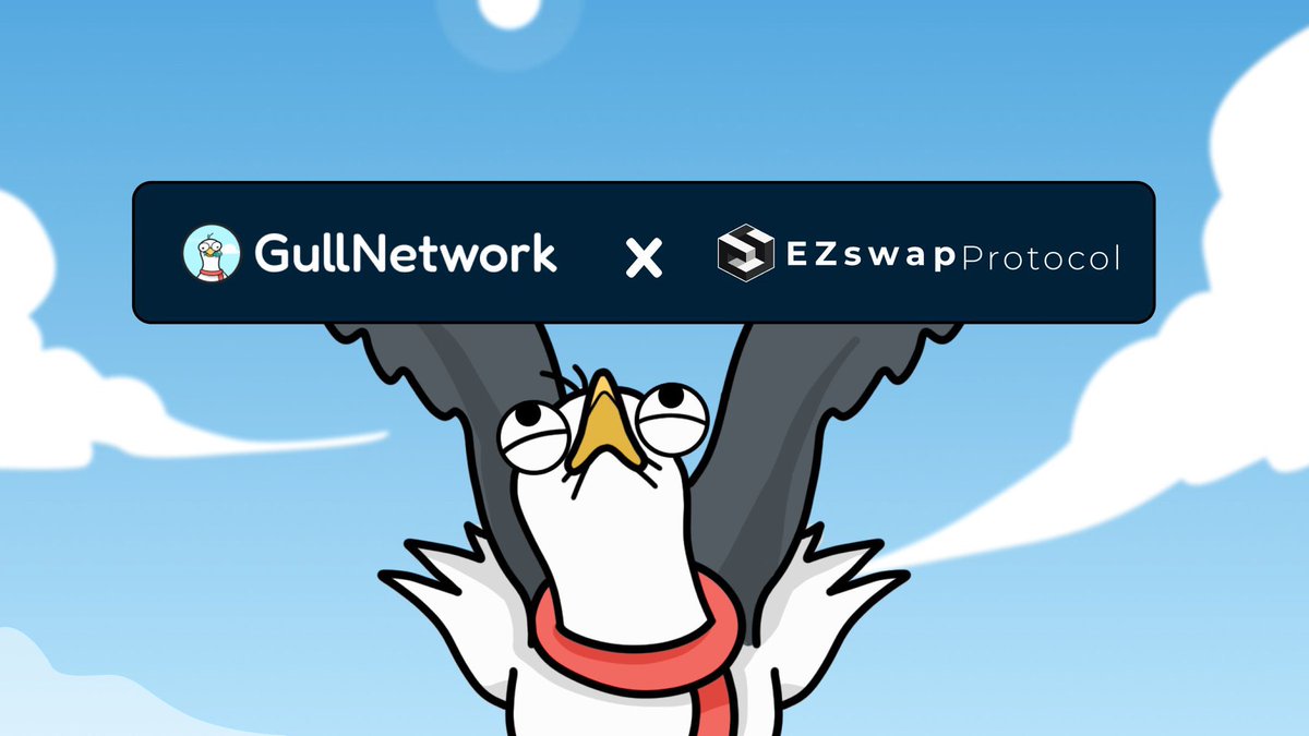 GullNetwork's tweet photo. Excited to partner with @EZswapProtocol 🔥

We're giving away 5 Beta Whitelist FREE MINT! Complete ⬇️ to win!
✅ Follow @GullNetwork &amp; @EZswapProtocol 
✅ Like &amp; RT
✅ Tag 2 friends
✅ Drop your ERC20 wallet address

Don't miss out!✨ https://t.co/vfnpeN51z2