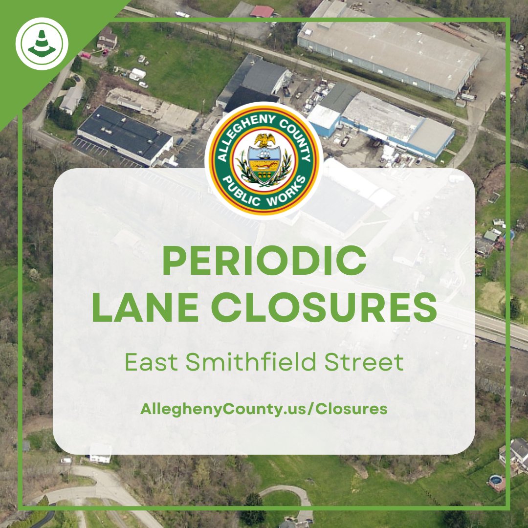 Periodic lane closures on the 1100 block of East Smithfield Street in Elizabeth Township will begin at 6 a.m. on Tuesday, April 9. The restrictions will occur between 6 a.m. and 6 p.m. on weekdays, and they are expected to end in October. They are required for drainage…