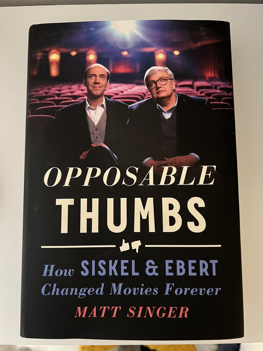 I love movies. I love reading. I loved @mattsinger’s book, Opposable Thumbs. Highly recommend for anyone who loves talking about movies. If anyone needs me, I’ll be on YouTube watching Siskel & Ebert clips for the foreseeable future.
