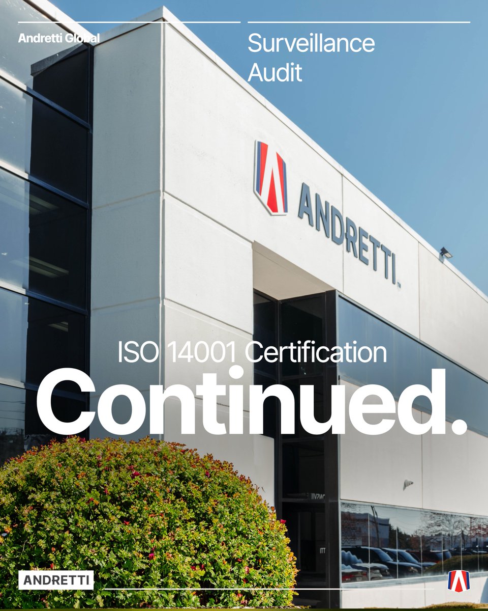 We are pleased to announce that we have successfully completed the ISO 14001 Environmental Management surveillance audit 💚 We’re proud to continue our commitment to sustainability 🌎 Read more 🔗 andretti-global.com/news/2024/04/a…