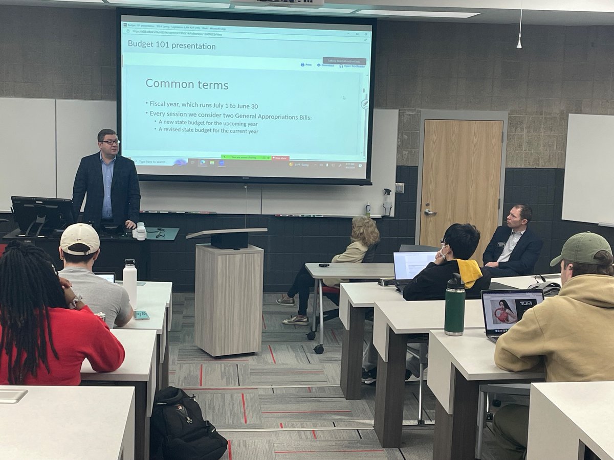 Great morning in Legislation as <a href="/Tony_Venhuizen/">Tony Venhuizen</a> <a href="/ChrisJKassin/">Chris Kassin</a> and <a href="/HunhoffJean/">Jean Hunhoff</a> presented an overview of the appropriations process for <a href="/USDKnudsonLaw/">USDKnudsonLaw</a> students.