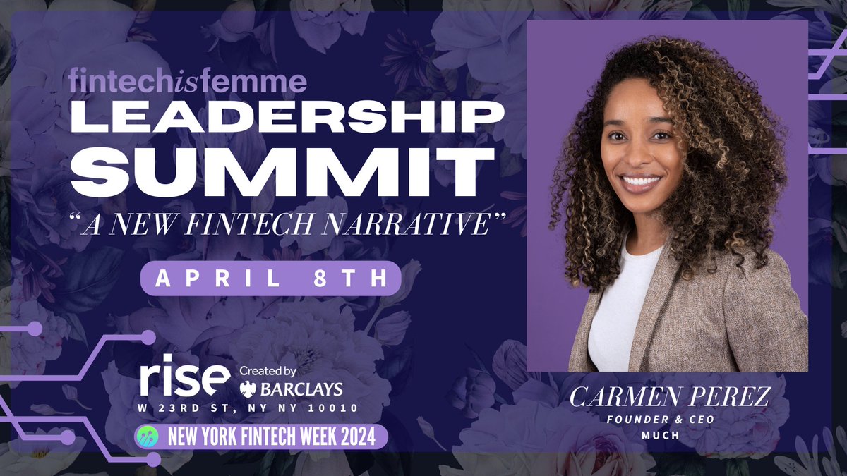 Makerealcents's tweet image. I&apos;m excited to join the dynamic lineup at the Fintech is Femme Leadership Summit for #NYCFintechWeek with the one and only @nicolecasperson.

There&apos;s still time to grab your ticket!

See you on April 8th at Rise by Barclays

👉 Secure your spot here: lnkd.in/euzj6iqF