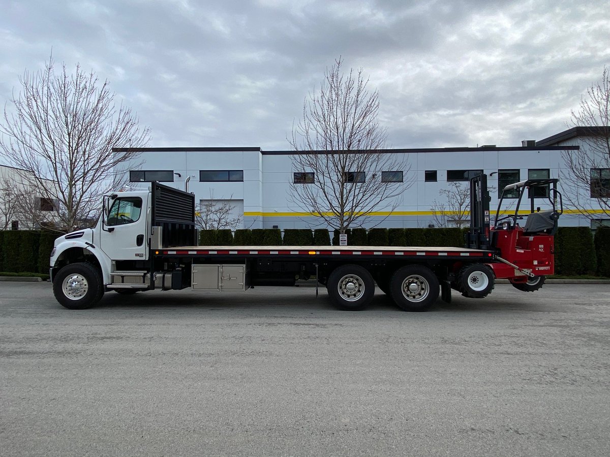 NEW MOFFETT M8 55.3-10 NX truck-mounted forklift and 350 hp FREIGHTLINER M2 106 truck package with next-generation Moffett features. 5,500 lb capacity➡️ bit.ly/3vGu64E #workready #truckpackage #equipmentforsale #hiab #atlaspolar @Hiabglobal @freightliner