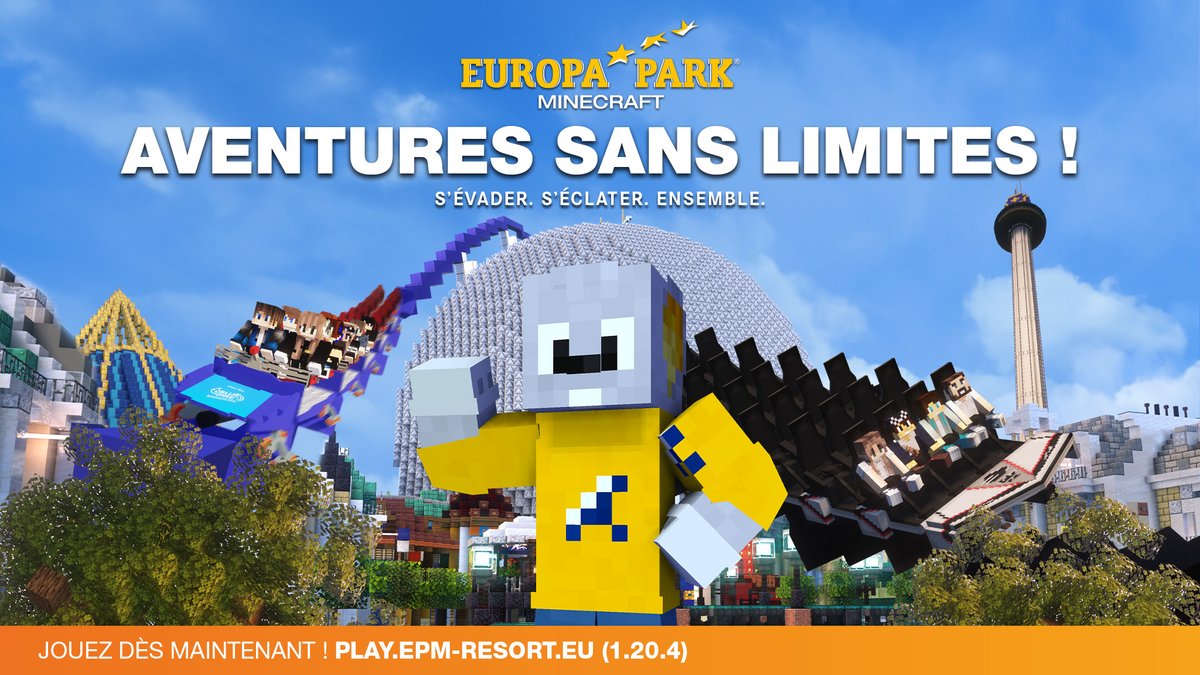 📢 Dès demain, c'est enfin reparti ! On vous dit tout ce qui vous attend sur notre serveur #EuropaPark dès le 5 avril ! 👇 #Minecraft #EPatHome