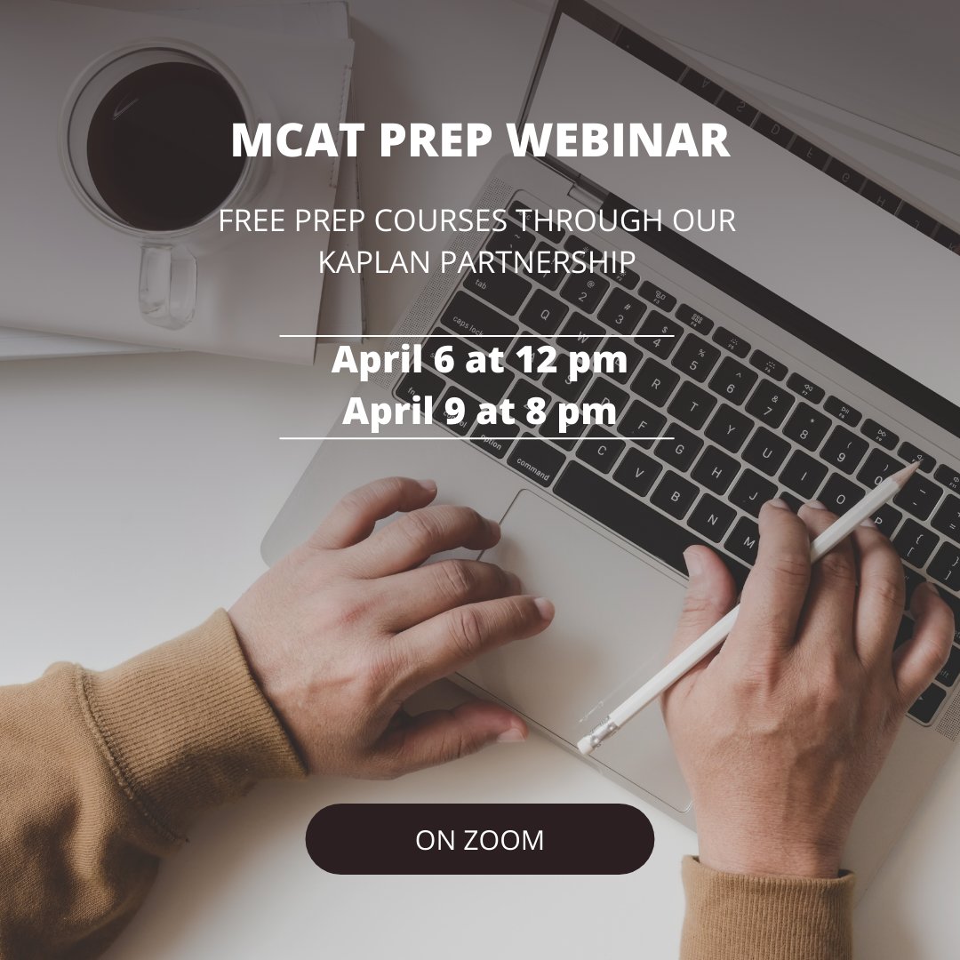 If you are planning on taking the MCAT soon, consider registering for either of these prep courses! Their website also has additional opportunities through the rest of April. Register: kaptest.com/mcat/free/mcat…