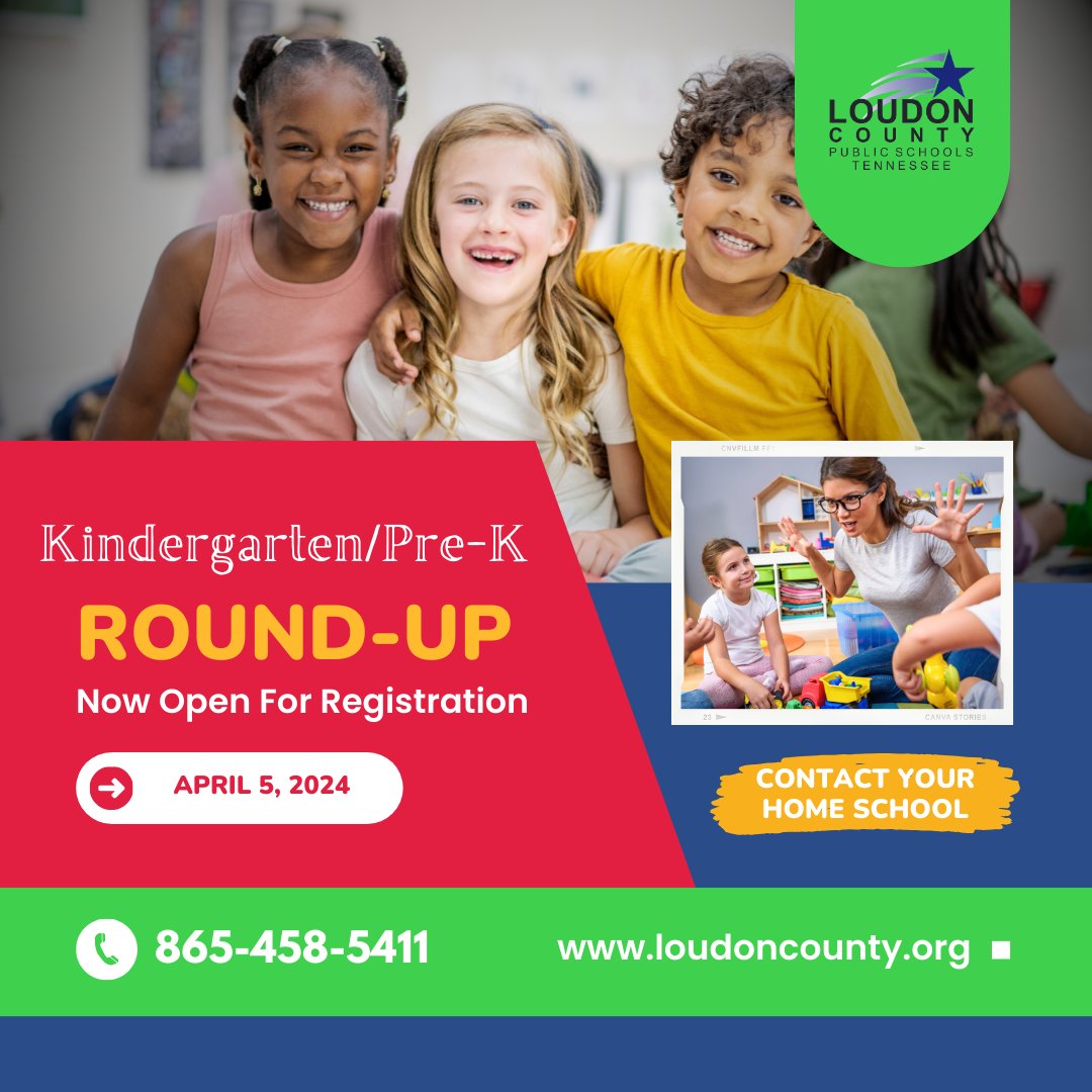 One more reminder that Kindergarten/PreK pre-registration will be held at all Loudon County Elementary Schools on Friday, April 5. For more information: loudoncounty.org/.../kindergart…