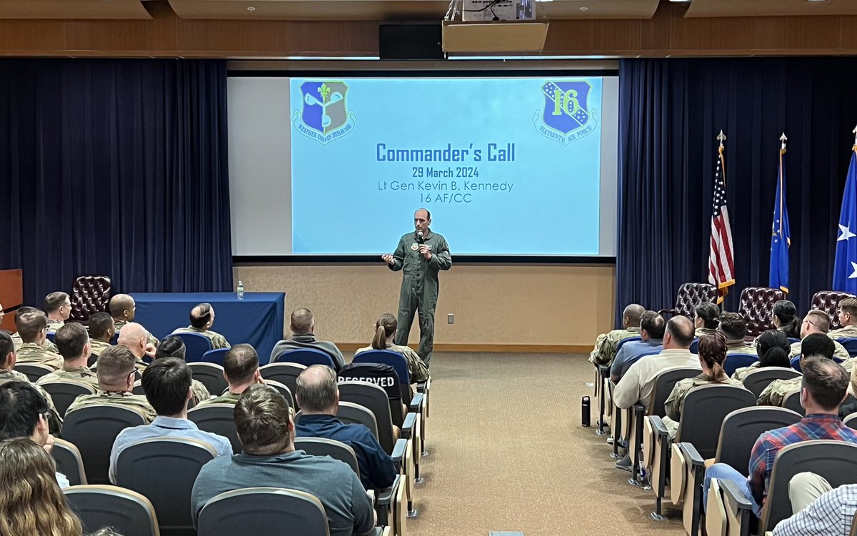 16AF_CC's tweet photo. Outstanding visit to @Offutt_AFB last week. The Airmen of the 55 WG &amp; 557 WW are generating insights for the nation and innovatively increasing resiliency. Impactful engagements with the leaders and Airmen across the Fightin’ 55th and America’s Weather Wing. Off we go! https://t.co/vZUBQffDxV