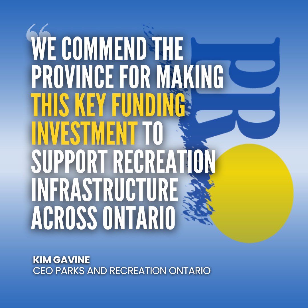 On our #ONBudget2024’s new $200M Community Sport and Recreation Infrastructure Fund | “As Ontario grows, dedicated infrastructure investment in our sector ensures that recreation remains a public good and supports livable and healthy communities.” 🗣️ Kim Gavine, @PROntario