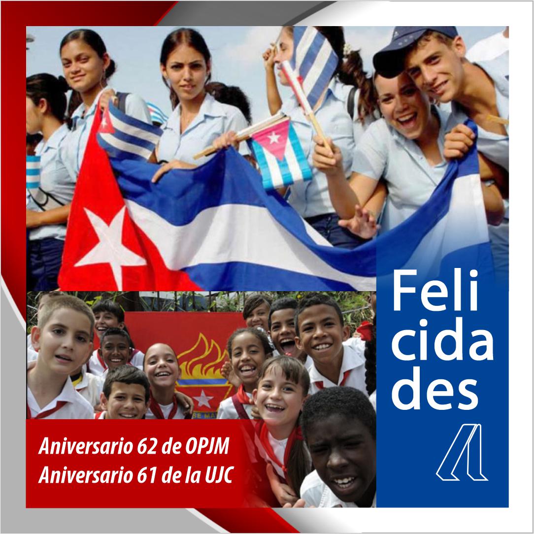 DaniaArtex's tweet photo. Desde @Artex_artecuba Felicitamos a la #62UJC y la #63OPJM por sus aniversarios. Una juventud comprometida con su tiempo. #SomosArtexCuba #gentequesuma #35Artex #promocionesartisticasyliterarias #cubaescultura #creatufelicidad https://t.co/um4iLiMjon