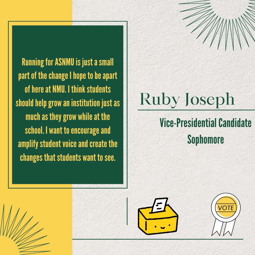 ASNMU's tweet photo. Get to know Vice-Presidential candidate, Ruby Joseph!

#shareNMU #beNorthern https://t.co/7r1oc4xgTR