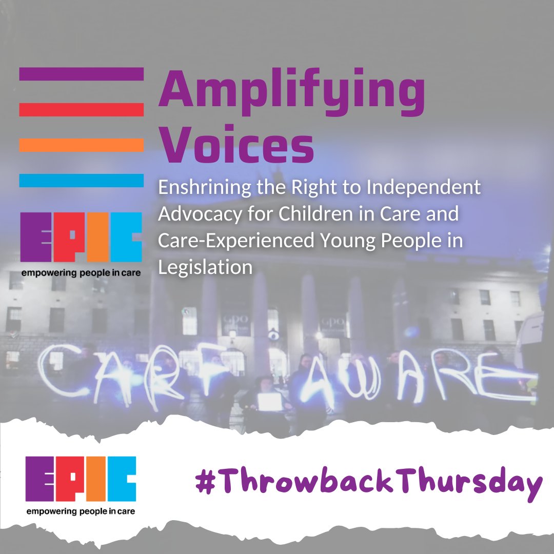 #ThrowbackThursday This time last year, we published a position paper calling on the government to enshrine the right to independent advocacy in legislation for care-experienced children and young people. 📖epiconline.ie/enshrining-the…