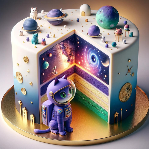 Explore the cosmos with every bite of our Moon Cake Cat, where whimsical space meets feline adventure on the moon's surface. 🌌🐾 #CosmicDessert Donating it to @LadyRocketSpace 🚀🎂