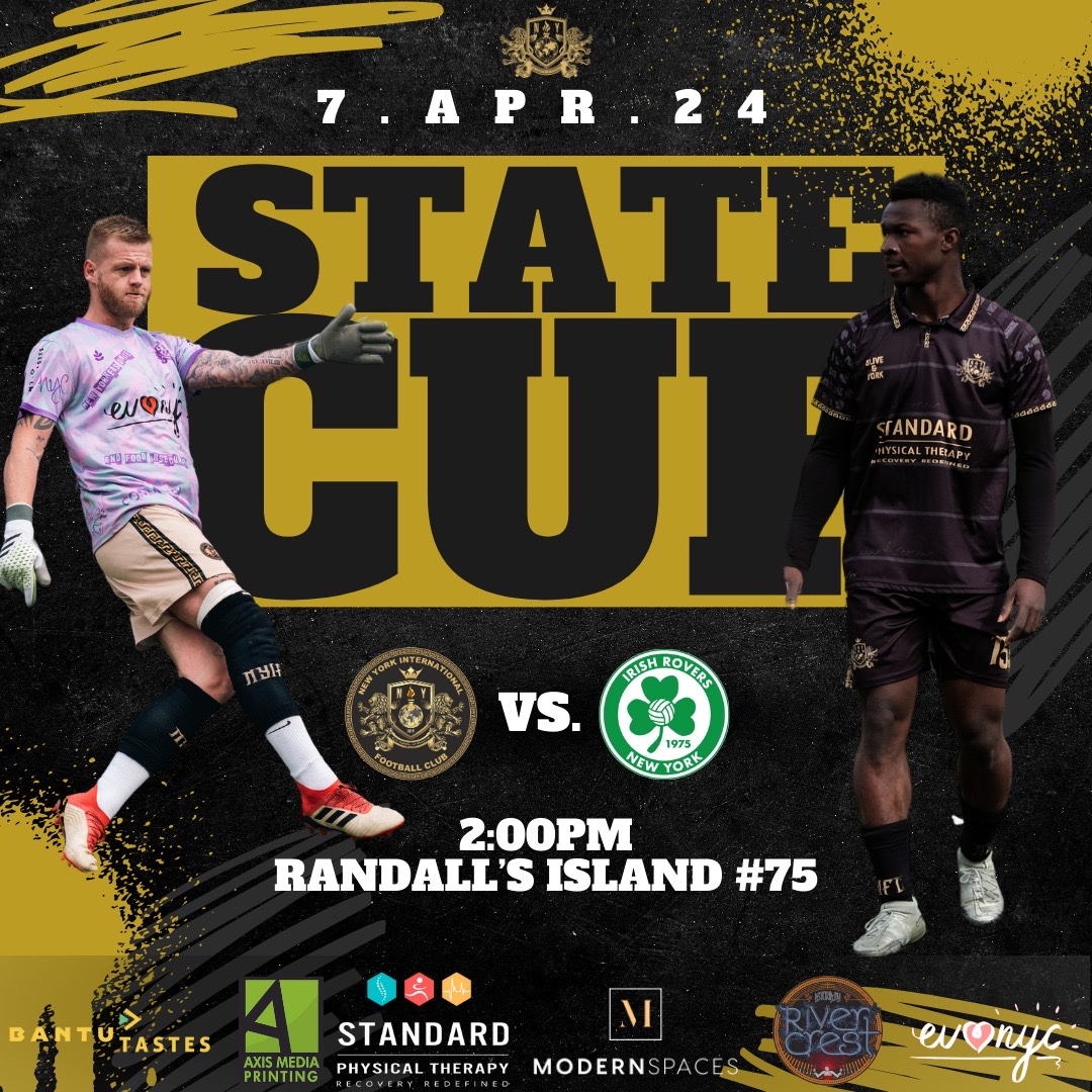 Join Us!

📅 Sunday, April 7th
🆚 Irish Rovers of Long Island 
⏰ 2pm
🏟️ Randall’s Island 75
📍Randall’s Island, NYC
🏆 Flamhaft Cup