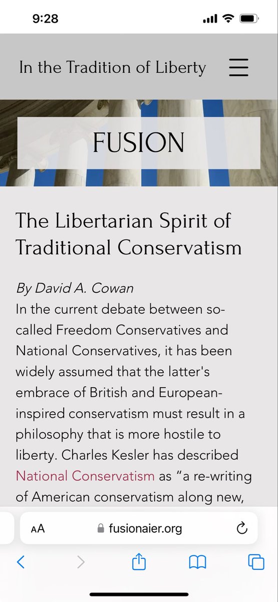 Lord Salisbury built a coalition of old line Tories and conservative Liberals. He’d never heard of “fusionism”, but Victorians already understood the challenge of balancing freedom, tradition, and the national interest was already understood.