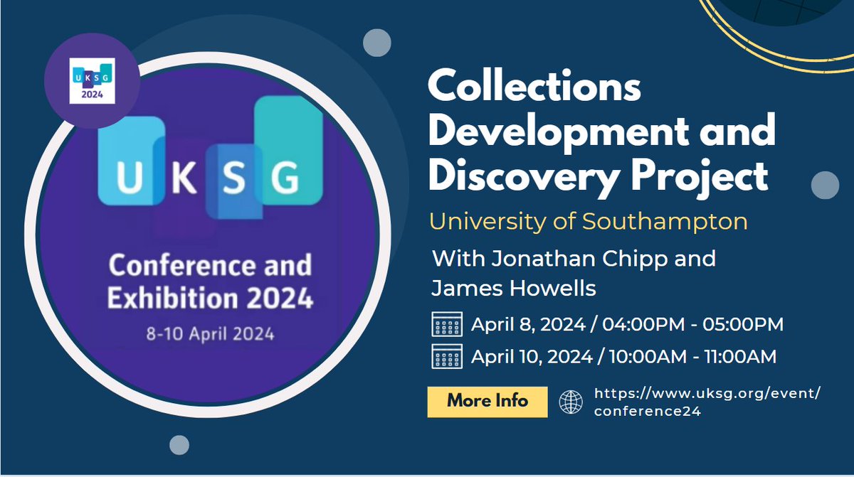 Thanks for tuning into our session at the @UKSG 47th Annual Conference and Exhibition! Want to know more about our Collections Development and Discovery Project get in touch by emailing libenqs@soton.ac.uk #UKSG2024 #CDDProject @unisouthampton