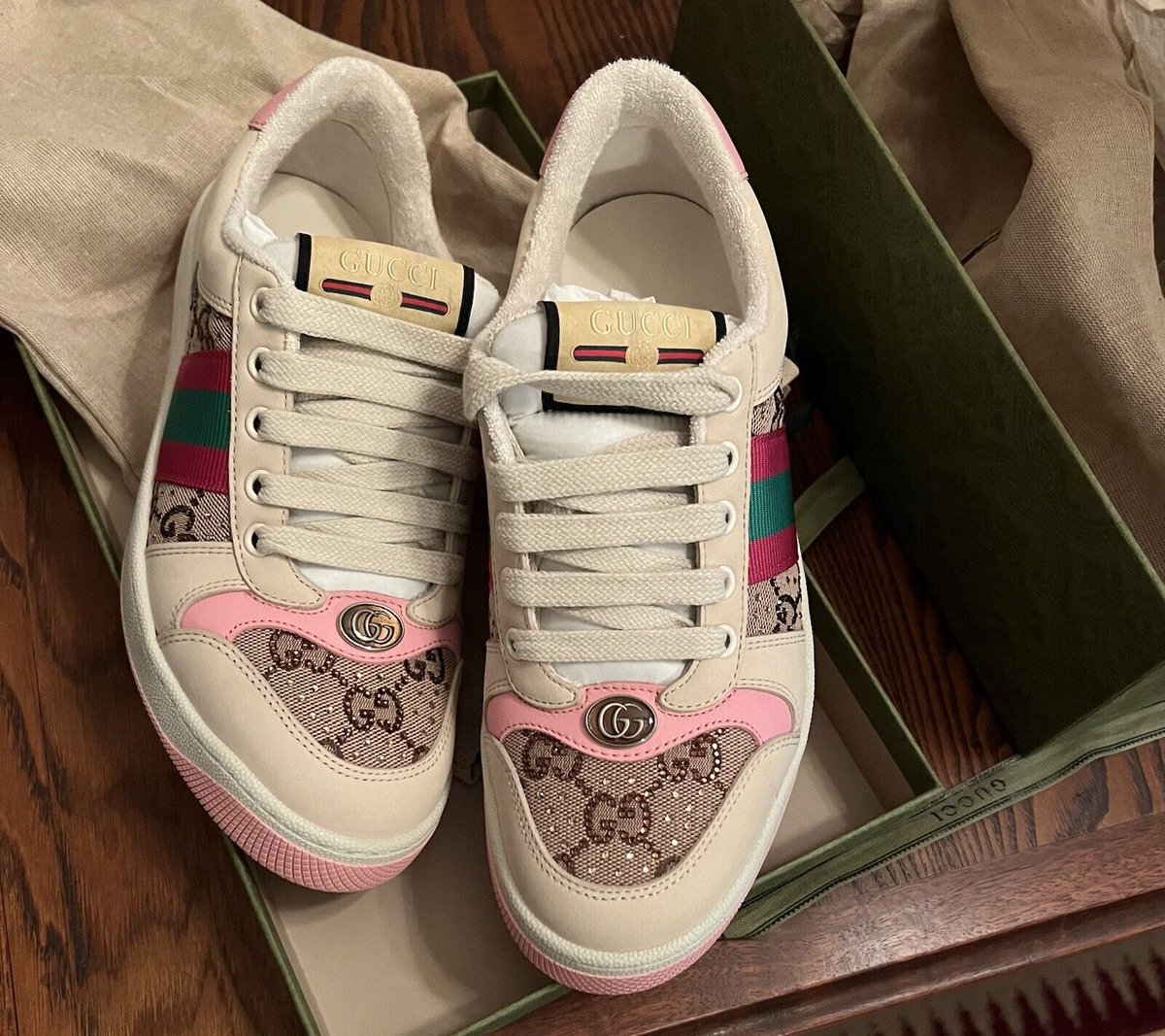 Gucci Women's Screener sneaker with crystals