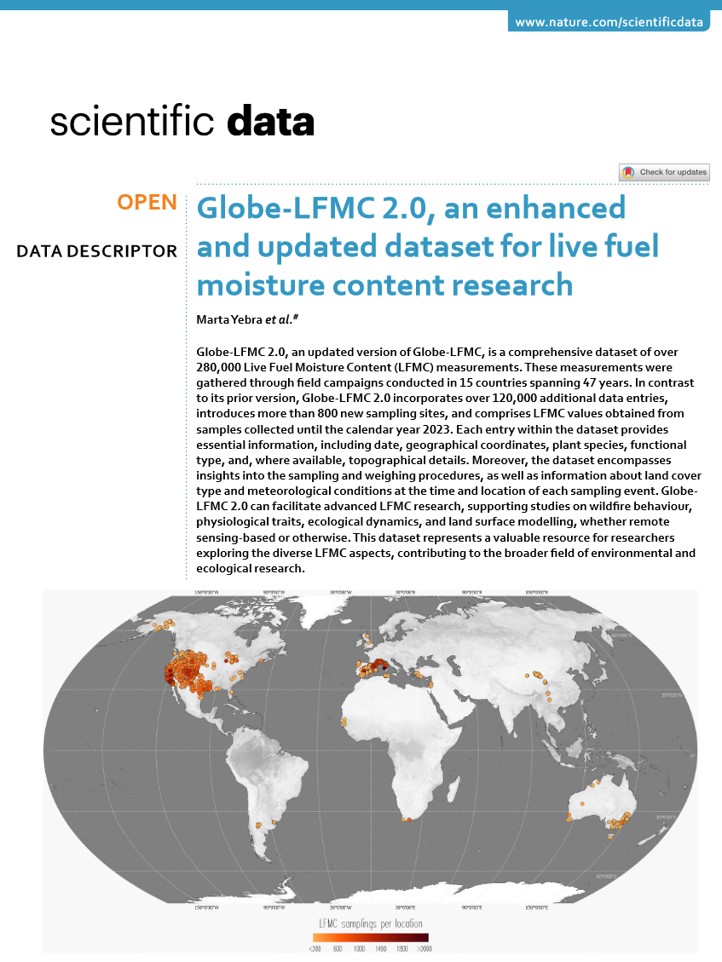 SpecLab CSIC (@speclab_csic) on Twitter photo 📢🌍Globe-LFMC 2.0 just published! 280k LFMC measurements, 15 countries, 47 years!, including <a href="/SpecLab/">Albert</a> contribution from our field campaigns at #MajadasdeTiétar_station. A unique ready-to-use dataset
rdcu.be/dDEzd in <a href="/SpringerNature/">Springer Nature</a> <a href="/ScientificData/">Scientific Data</a>
<a href="/CSIC/">CSIC</a> <a href="/BushfireRCoE/">Bushfire Research Centre of Excellence</a> 📢🌍Globe-LFMC 2.0 just published! 280k LFMC measurements, 15 countries, 47 years!, including <a href="/SpecLab/">Albert</a> contribution from our field campaigns at #MajadasdeTiétar_station. A unique ready-to-use dataset
rdcu.be/dDEzd in <a href="/SpringerNature/">Springer Nature</a> <a href="/ScientificData/">Scientific Data</a>
<a href="/CSIC/">CSIC</a> <a href="/BushfireRCoE/">Bushfire Research Centre of Excellence</a>
