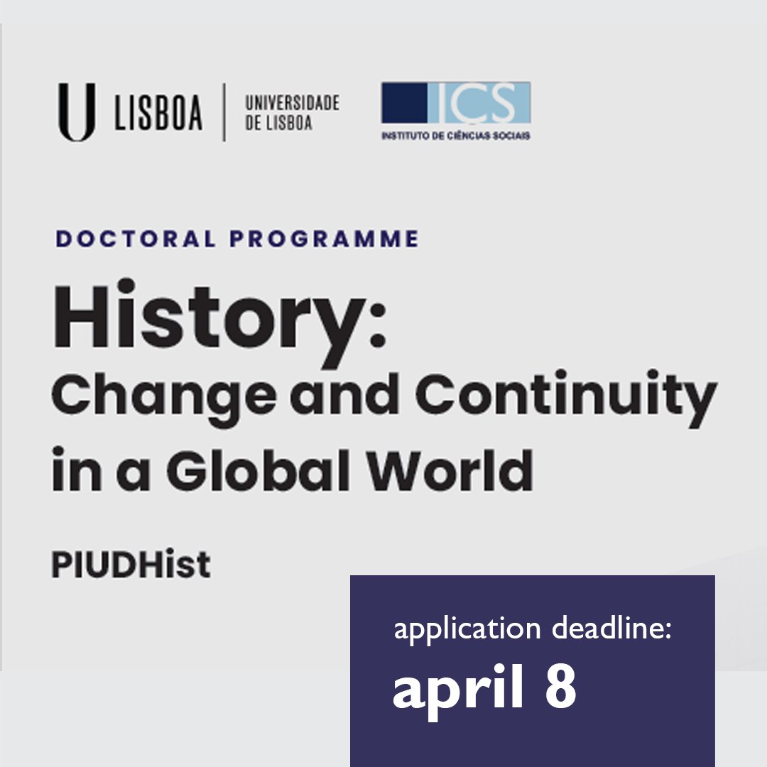 The application period for our PhD in History ends on 𝐚𝐩𝐫𝐢𝐥 𝟖. The programme goes beyond the traditional organization of PhDs in History in specializations bound to chronological periods. Find out more: tinyurl.com/zem4zy5b